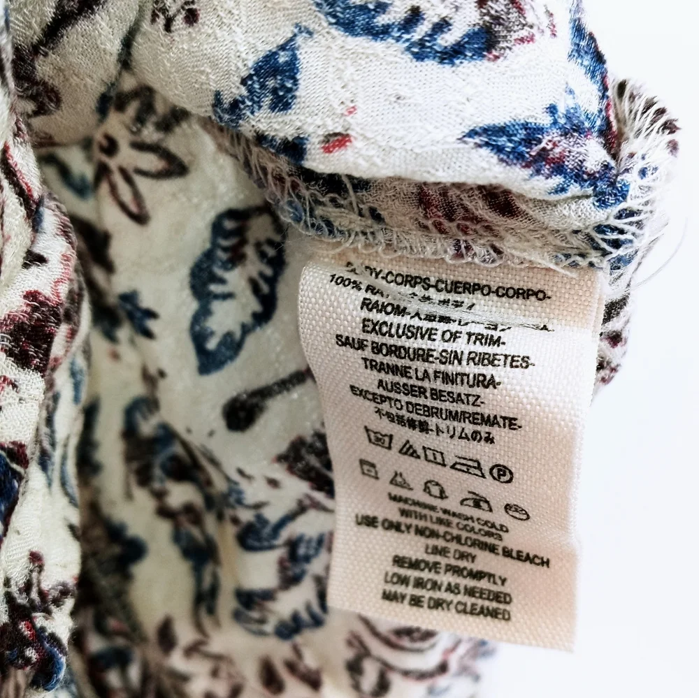 Free People Boho Floral Print‎ Gauzy Crop Top